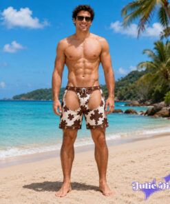 Cowboy Chaps Swim Trunks – Funny Open Back Western Beach Shorts