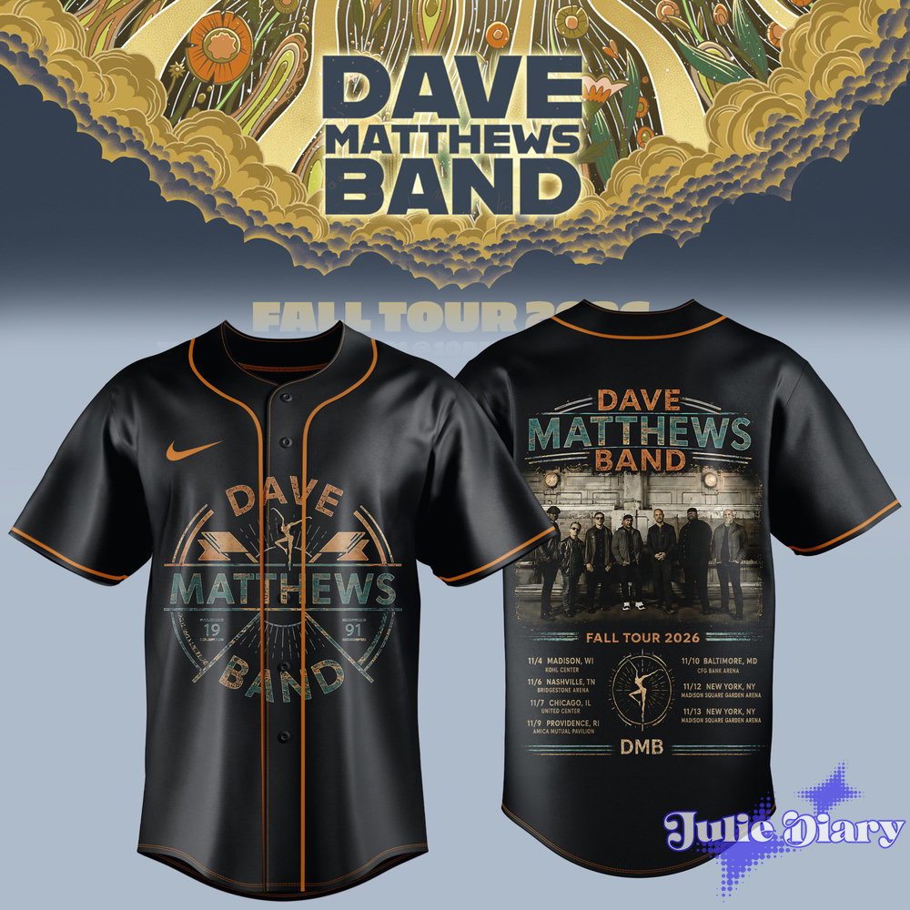 DAVE MATTHEWS BAND — Fall Tour 2026 Baseball Jersey DAVE MATTHEWS BAND — Fall Tour 2026 Baseball Jersey