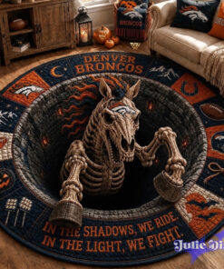 Denver Broncos 2026 Halloween Quilted Round Rug