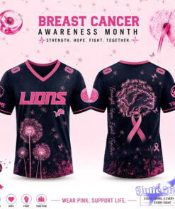 Detroit Lions 2026 Breast Cancer Awareness Dandelion of Hope Baseball Jersey