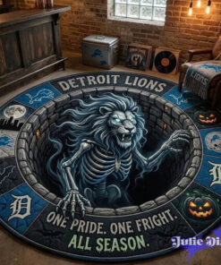 Detroit Lions 2026 Halloween Quilted Round Rug