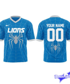 Detroit Lions x Spider Man Football Jersey
