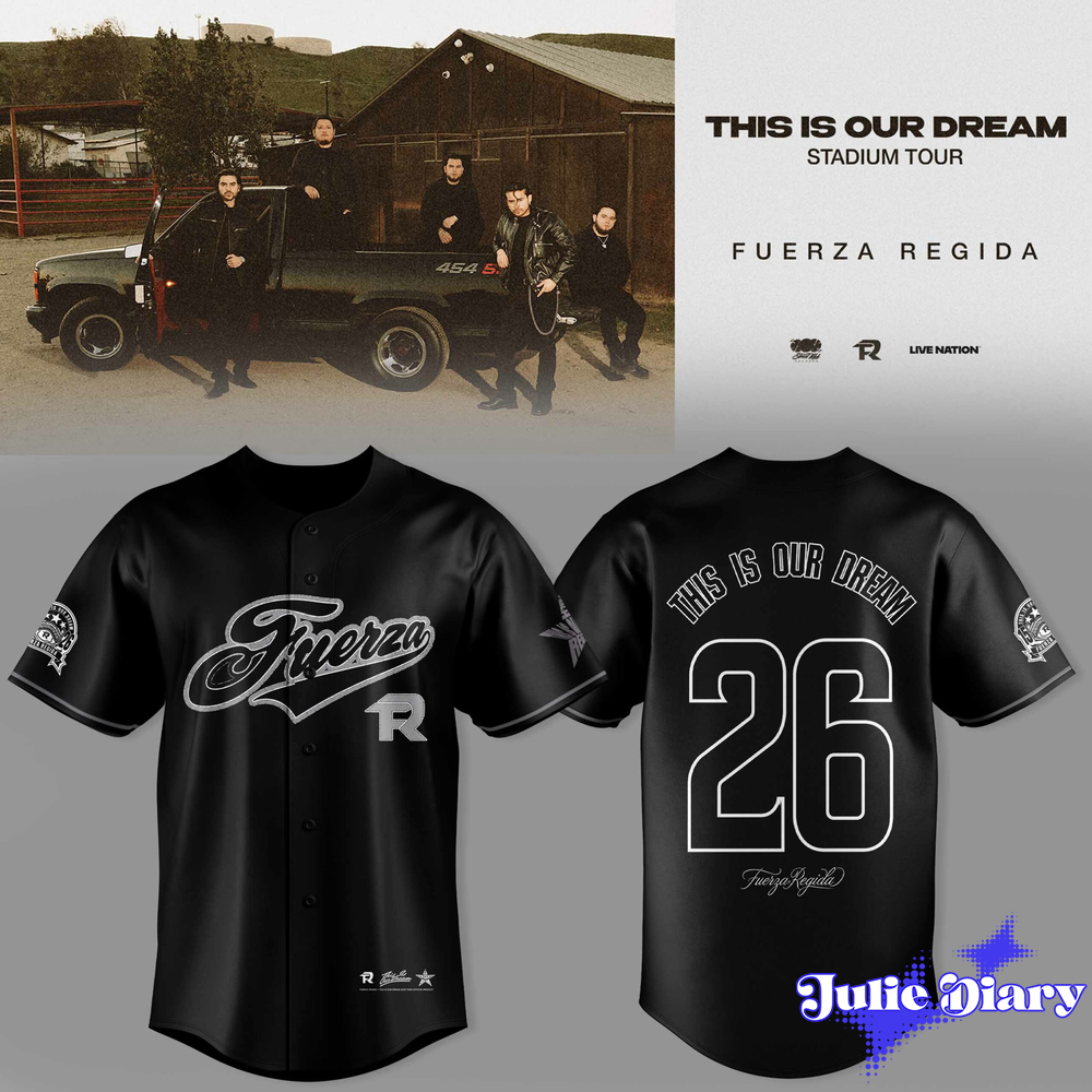 Fuerza Regida This Is Our Dream Stadium Tour Baseball Jersey Fuerza Regida This Is Our Dream Stadium Tour Baseball Jersey