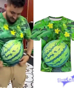 Funny 3D Watermelon Graphic Shirt All Over Printed Summer Fruit Tee
