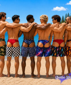 Funny Butt Cutout Swim Trunks – Novelty Pattern Beach Shorts Funny Butt Cutout Swim Trunks – Novelty Pattern Beach Shorts