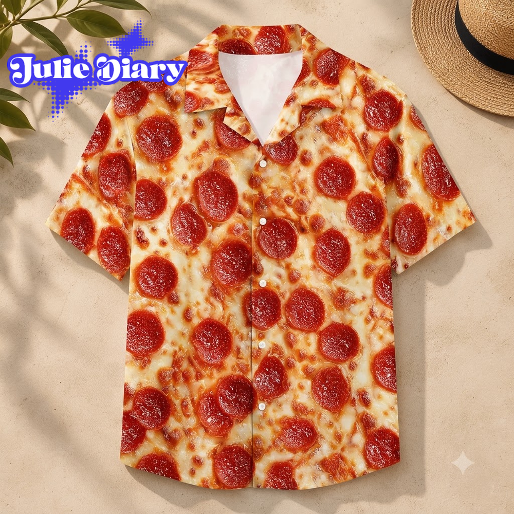 Funny Pepperoni Pizza Hawaiian Shirt Funny Pepperoni Pizza Hawaiian Shirt