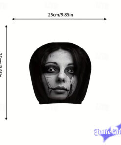 Girl Cracked Face Haunt Halloween Car Headrest Cover 2026