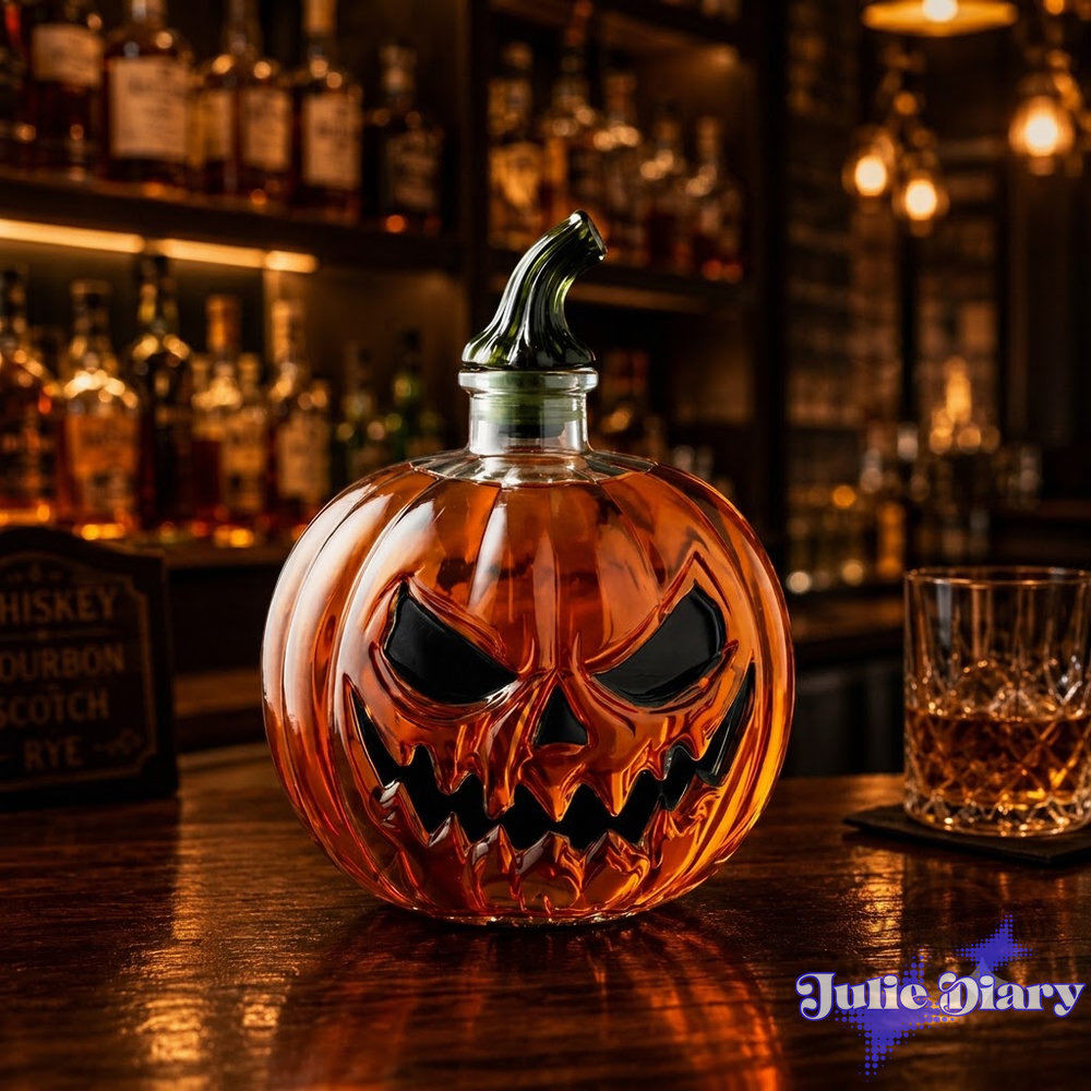 Halloween Jack O’ Lantern Pumpkin Empty Whiskey Bottle Decanter Halloween Jack O’ Lantern Pumpkin Empty Whiskey Bottle Decanter