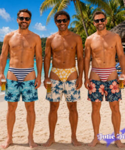 Hawaiian Thong Illusion Swim Trunks – Funny Underwear Print Beach Shorts Hawaiian Thong Illusion Swim Trunks – Funny Underwear Print Beach Shorts