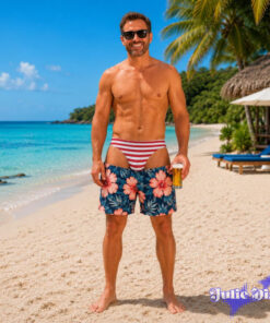 Hawaiian Thong Illusion Swim Trunks – Funny Underwear Print Beach Shorts