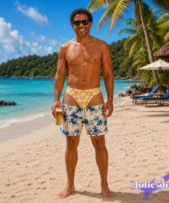 Hawaiian Thong Illusion Swim Trunks – Funny Underwear Print Beach Shorts