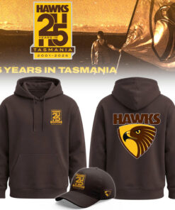 Hawthorn Hawks 25 Years in Tasmania Hoodie & Tee