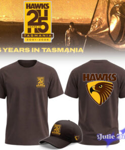 Hawthorn Hawks 25 Years in Tasmania Hoodie & Tee
