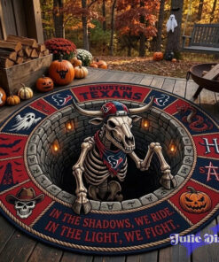 Houston Texans 2026 Halloween Quilted Round Rug