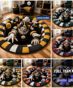 IT Pennywise Halloween Full Team NFL Round Rug IT Pennywise Halloween Full Team NFL Round Rug