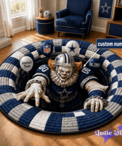 IT Pennywise Halloween Full Team NFL Round Rug