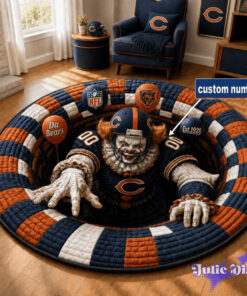 IT Pennywise Halloween Full Team NFL Round Rug