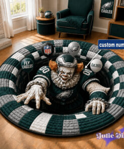 IT Pennywise Halloween Full Team NFL Round Rug