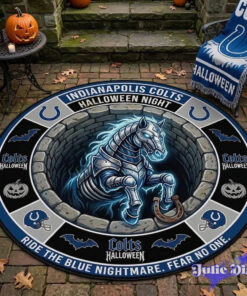 Indianapolis Colts 2026 Halloween Quilted Round Rug