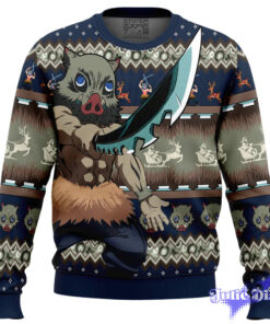 Inosuke Demon Slayer Ugly Christmas Sweater Inosuke Demon Slayer Ugly Christmas Sweater