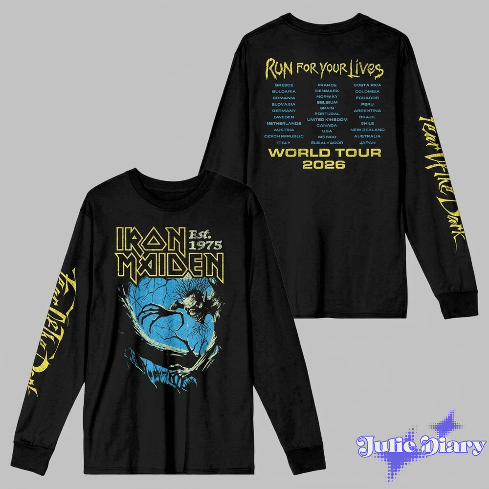 Iron Maiden Run For Your Lives World Tour 2026 3D Long Sleeve Shirt