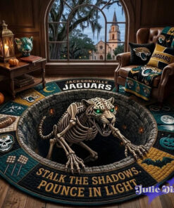 Jacksonville Jaguars 2026 Halloween Quilted Round Rug