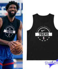 Joel Embiid in Nike Philadelphia 76ers Logo Tank Top