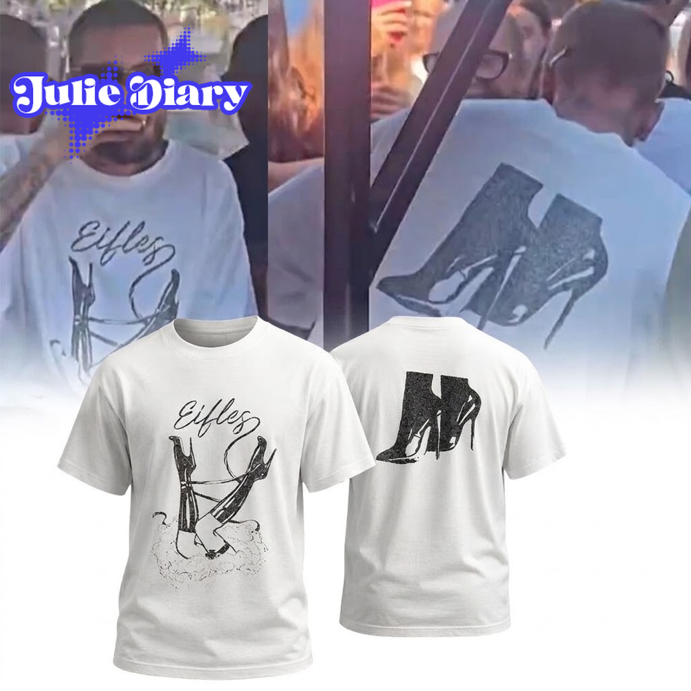Justin Bieber in Panarea Eifles Heels Shirt Justin Bieber in Panarea Eifles Heels Shirt