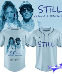 Karol G & Bruno Mars “STILL” Signature Baseball Jersey Karol G & Bruno Mars “STILL” Signature Baseball Jersey