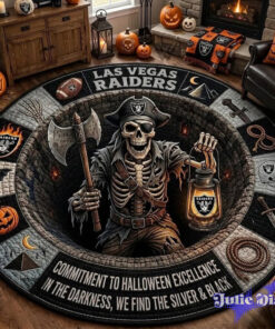 Las Vegas Raiders 2026 Halloween Quilted Round Rug