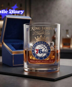 LeBron James NBA Philadelphia 76ers Whiskey Glass