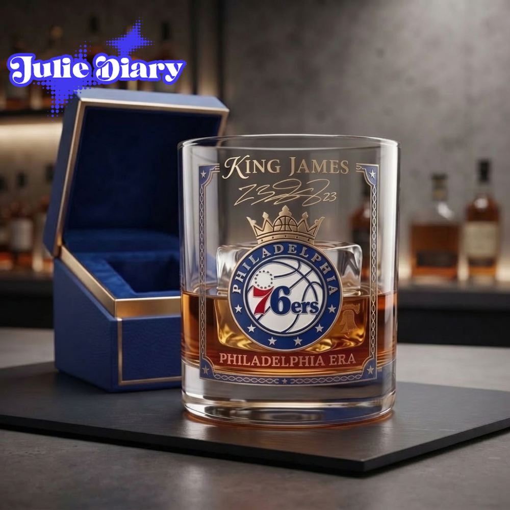 LeBron James NBA Philadelphia 76ers Whiskey Glass LeBron James NBA Philadelphia 76ers Whiskey Glass