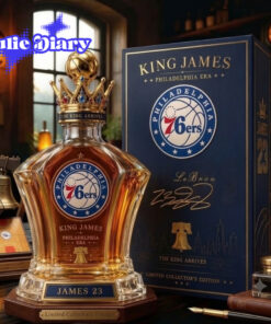 Lebron James NBA Philadelphia 76ers The King Arrives Whiskey Bottle