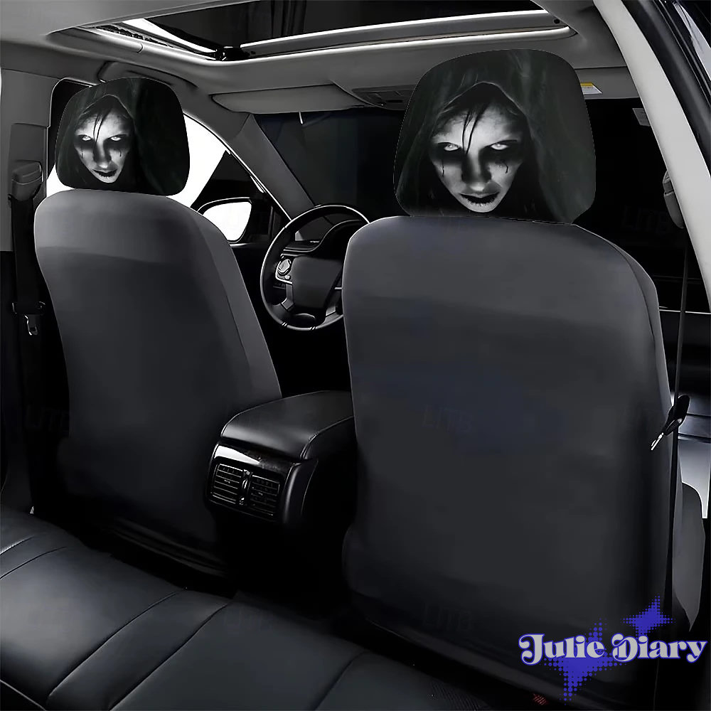 Looking Face Haunt Halloween Car Headrest Cover 2026 Looking Face Haunt Halloween Car Headrest Cover 2026