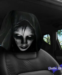 Looking Face Haunt Halloween Car Headrest Cover 2026