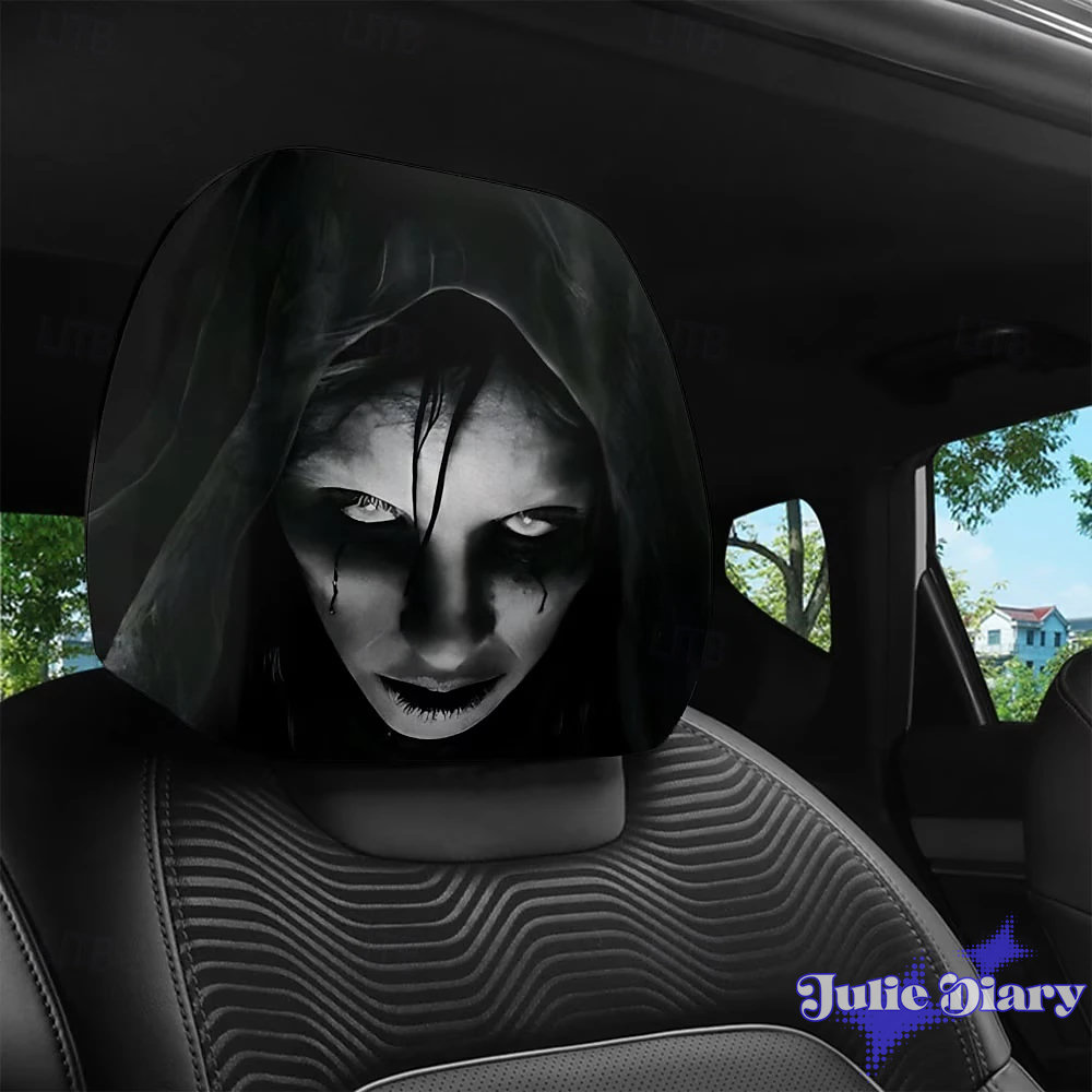 Looking Face Haunt Halloween Car Headrest Cover 2026 Looking Face Haunt Halloween Car Headrest Cover 2026