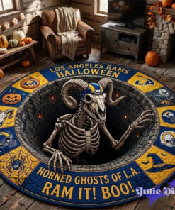 Los Angeles Rams 2026 Halloween Quilted Round Rug