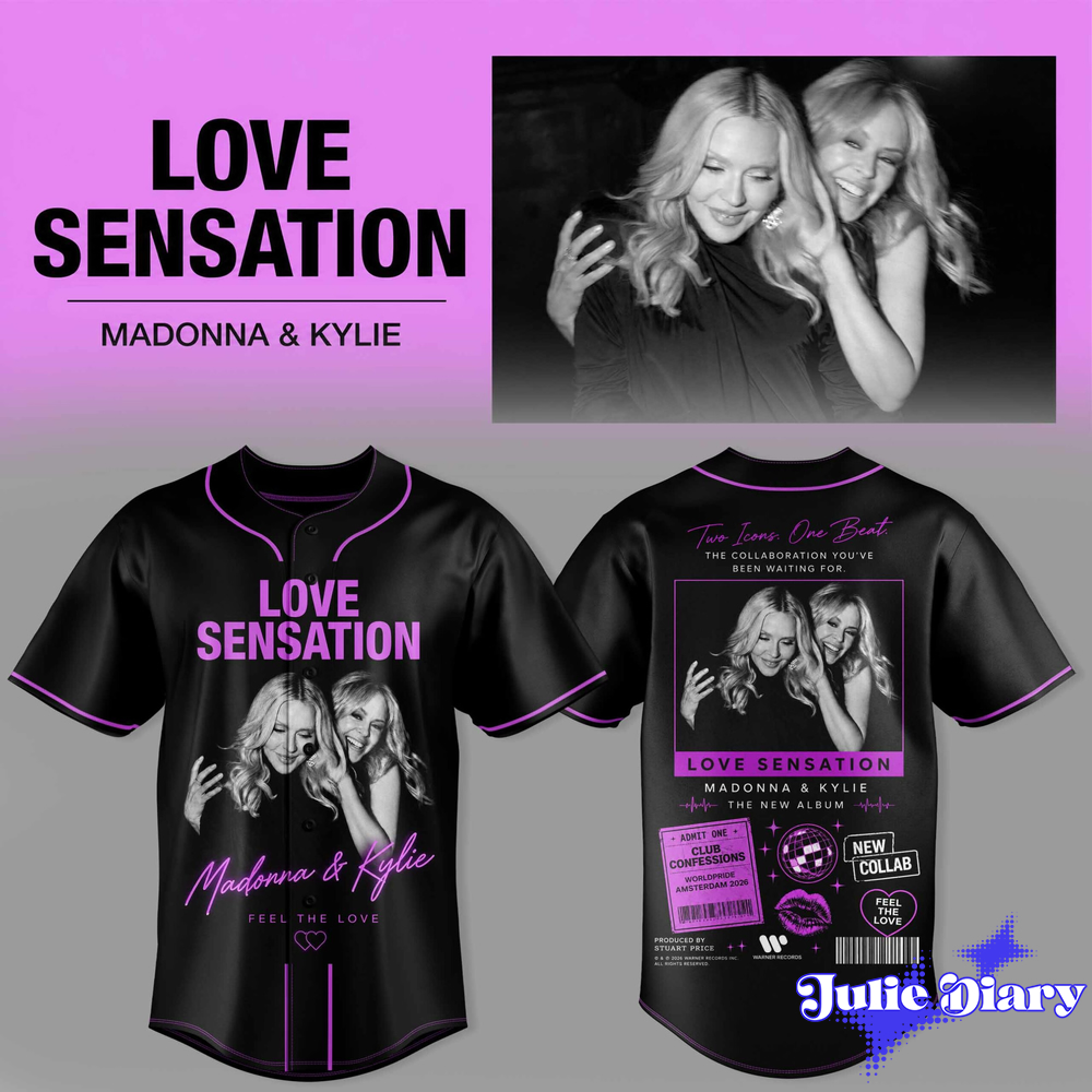 Madonna & Kylie Love Sensation Graphic Baseball Jersey