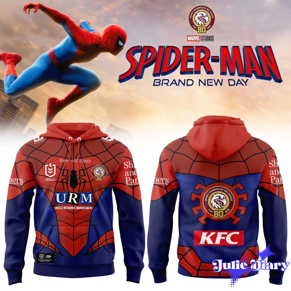 Manly Sea Eagles x Spider-Man 2026 Hoodie & Tee Manly Sea Eagles x Spider-Man 2026 Hoodie & Tee