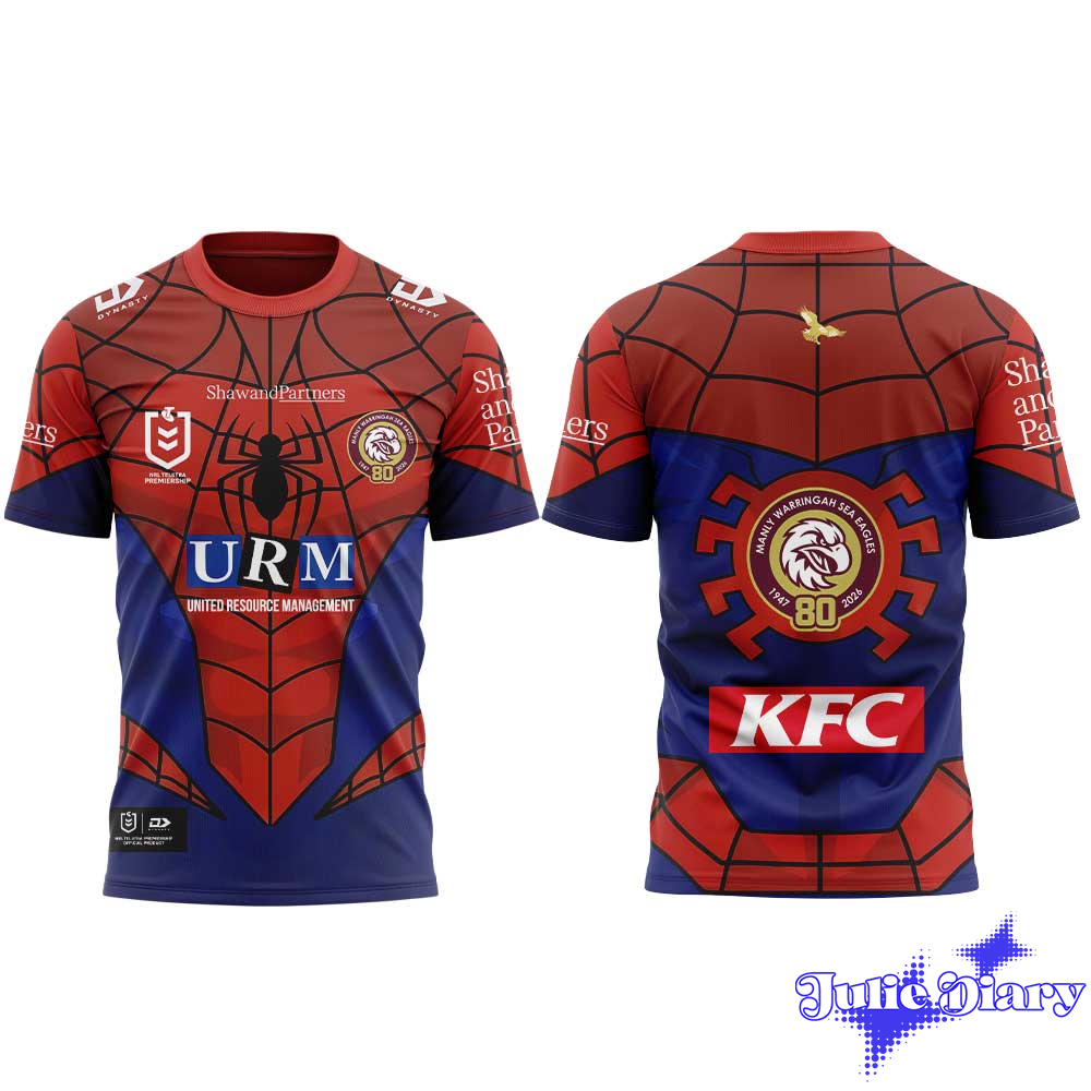 Manly Sea Eagles x Spider-Man 2026 Hoodie & Tee Manly Sea Eagles x Spider-Man 2026 Hoodie & Tee