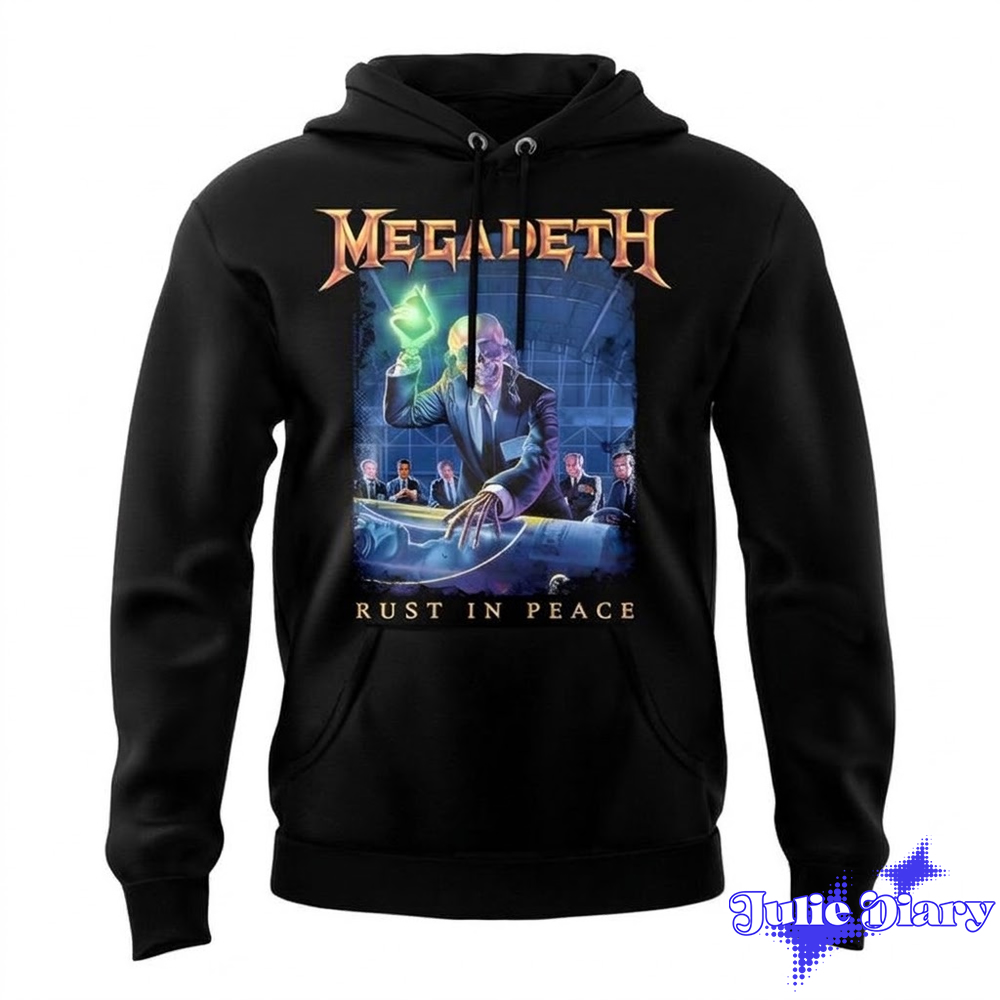 Megadeth Rust in Peace Tracklist Hoodie Megadeth Rust in Peace Tracklist Hoodie