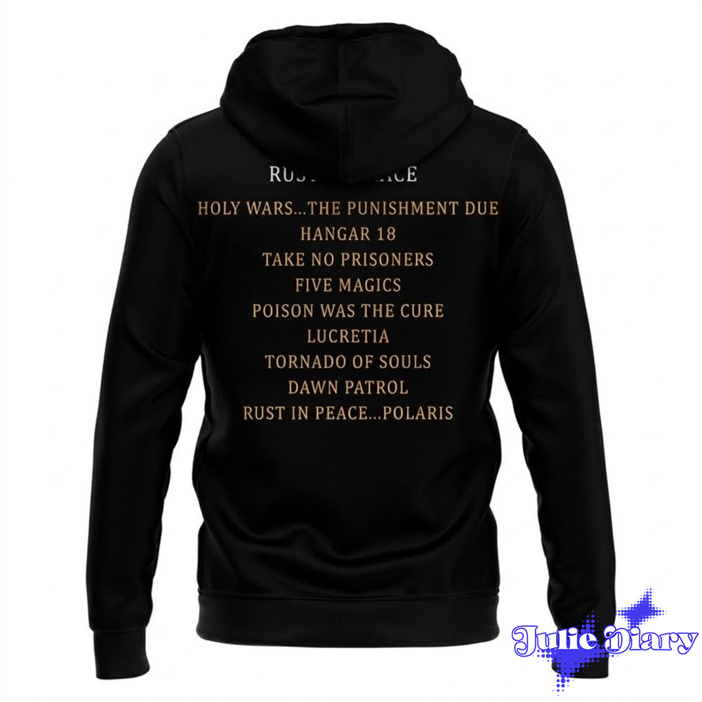 Megadeth Rust in Peace Tracklist Hoodie Megadeth Rust in Peace Tracklist Hoodie