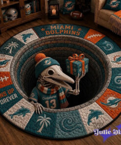 Miami Dolphins 2026 Halloween Quilted Round Rug