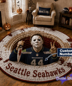 Michael Myers Halloween Full Team NFL Customize Number Round Rug