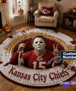 Michael Myers Halloween Full Team NFL Customize Number Round Rug