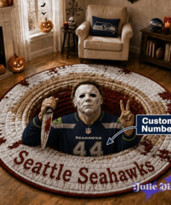 Michael Myers Halloween Full Team NFL Customize Number Round Rug