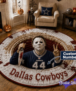 Michael Myers Halloween Full Team NFL Customize Number Round Rug