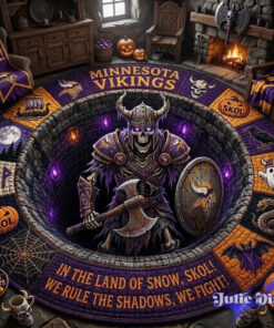 Minnesota Vikings 2026 Halloween Quilted Round Rug
