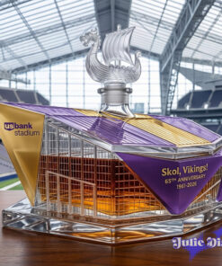 Minnesota Vikings 65th Anniversary U.S. Bank Stadium Whiskey Bottle