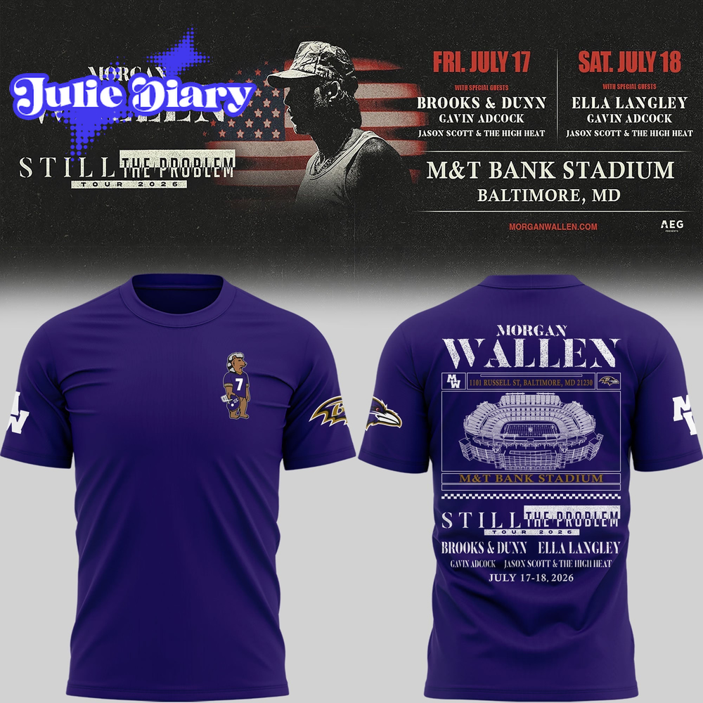 Morgan Wallen x Baltimore Ravens T-shirt 2026 Morgan Wallen x Baltimore Ravens T-shirt 2026